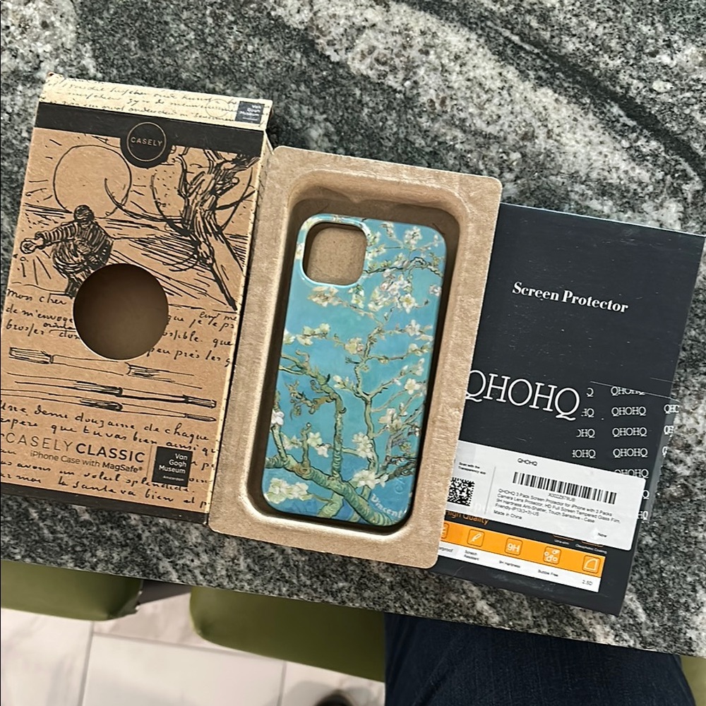 Casely MagSafe Van Gogh Design iPhone 13 Case w/ screen protector